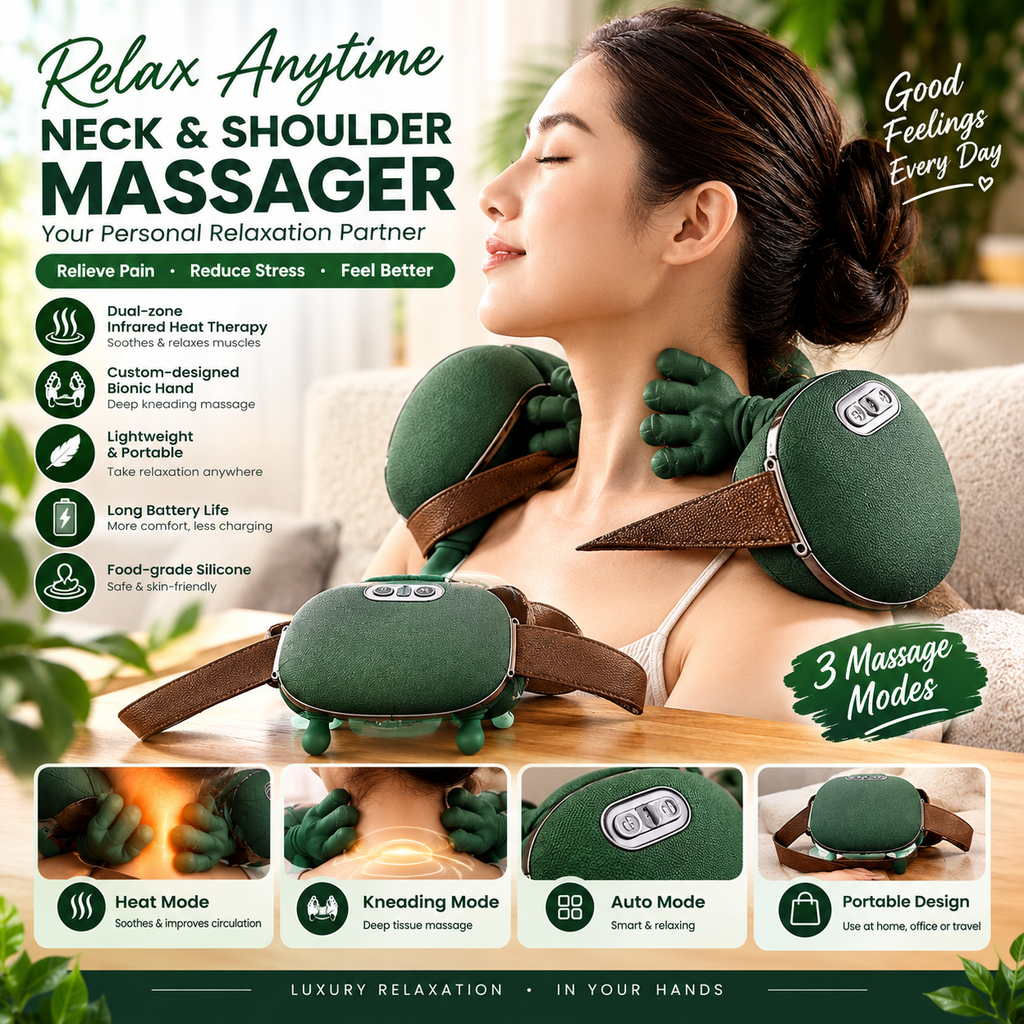 Portable shoulder and neck massager by Luxe Carries