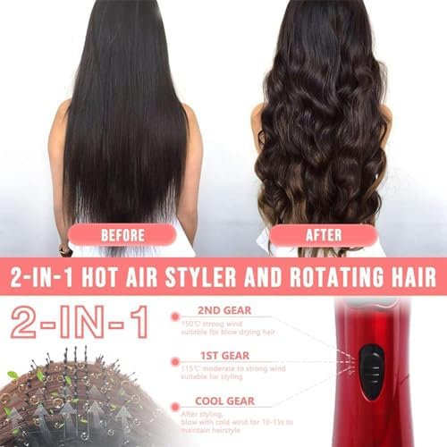 Rotating hot air styler features and attachments
